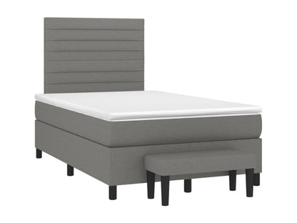 Sommier à Laviecasa de lit avec matelas gris foncé 120x190 tissu EMBU33585