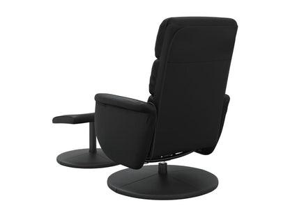 Fauteuil inclinable massant avec repose-pied noir similicuir