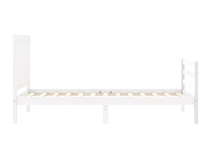 Cadre de lit sans matelas blanc bois massif