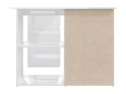 Bureau d'angle Blanc brillant 145x100x76 cm Aggloméré