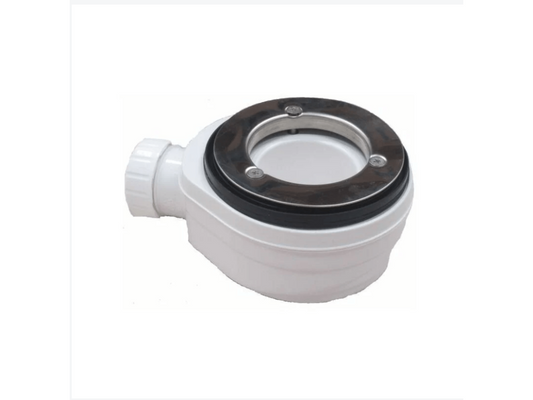 Receveur de Douche 100x195 cm Ligne Meublori Extra Fin Beige Ral 1019 en Résine Synthétique et Poudre de Marbre avec Bonde Libre