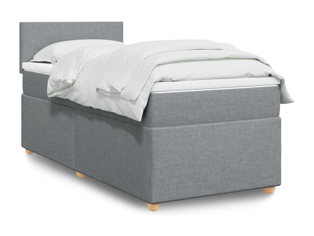 Sommier à Laviecasa de lit avec matelas Gris clair 100x200cm Tissu GPDU75364