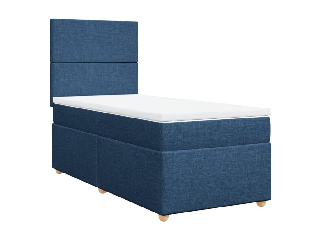 Sommier à Laviecasa de lit avec matelas Bleu 90x200 cm Tissu VSAW13567