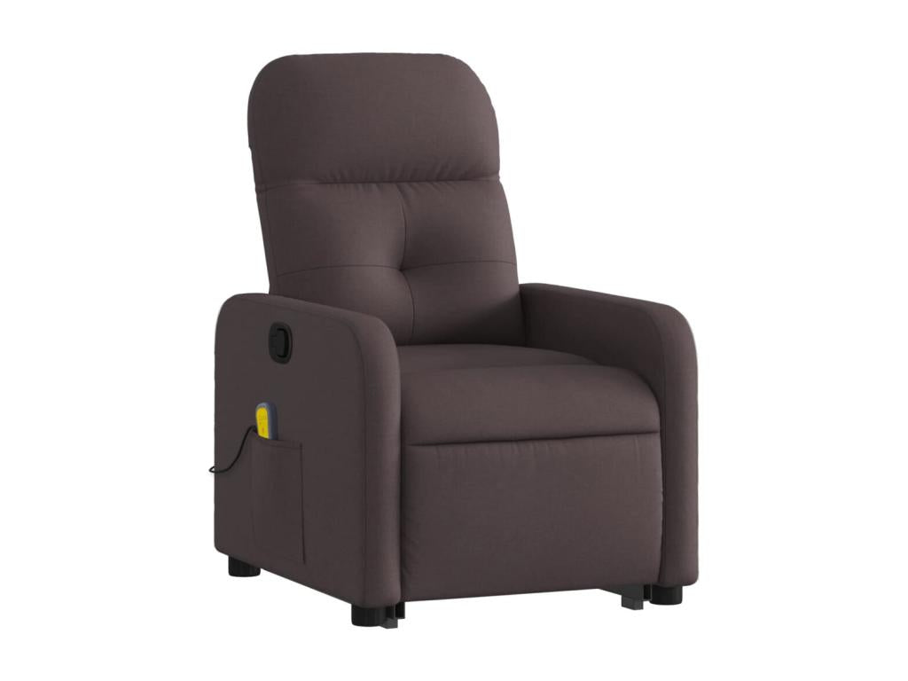 Fauteuil inclinable de massage Marron foncé Tissu
