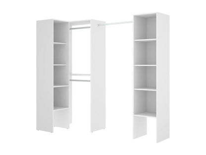 Armoire Meublori Structure pour dressing d'angle Cintre d'angle ouvert 226x79h186 cm Blanc