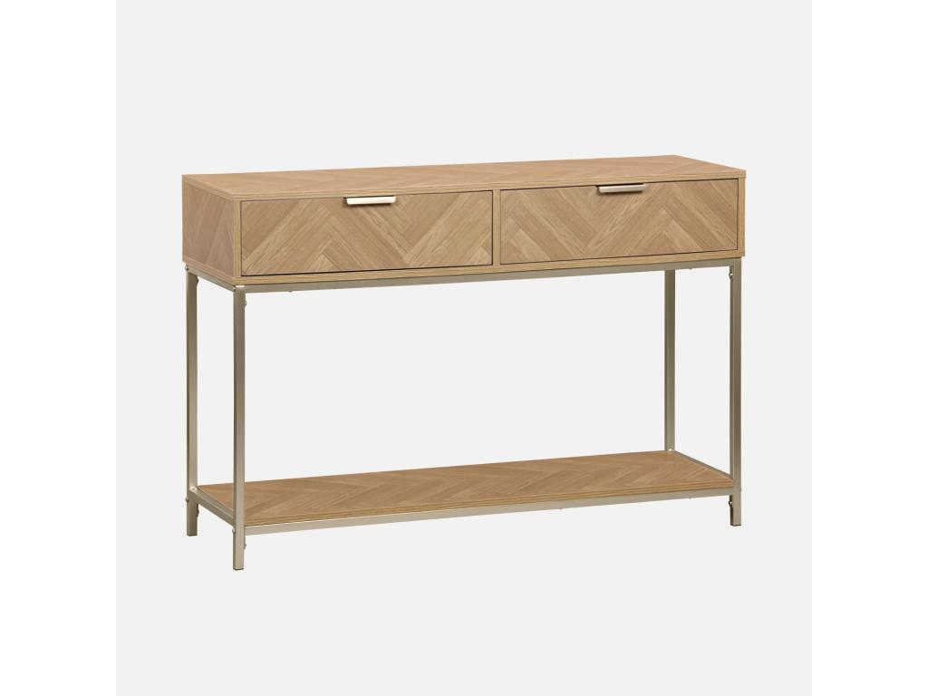 Console- Meublori- deux tiroirs- une étagère- L 110 x l 35 x H 75cm