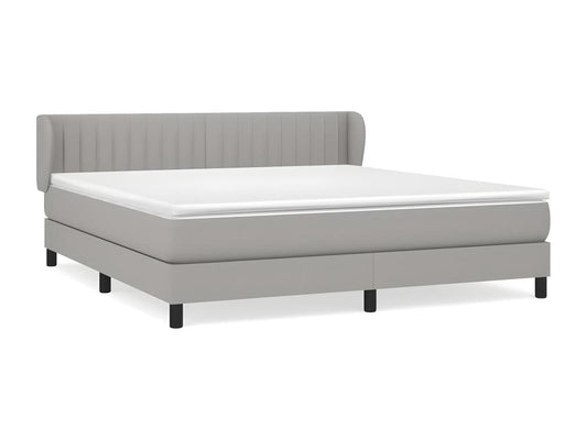 Sommier à Meublori de lit avec matelas Gris clair 180x200 Tissu
