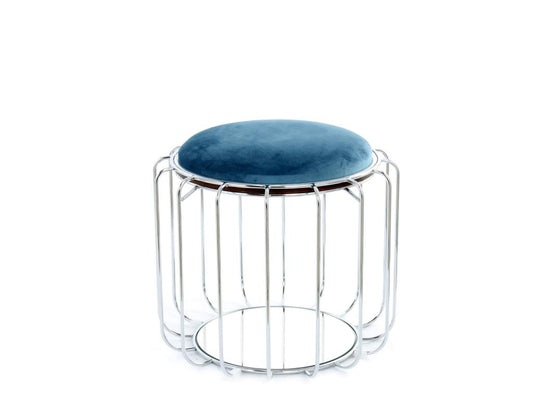 Pouf reverse table d'appoint confortable silver