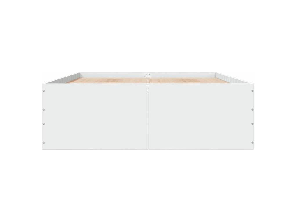 Cadre de lit blanc 140x200 bois d'ingénierie