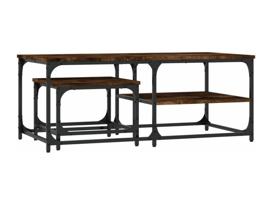 Tables basses gigognes 2 pièces chêne fumé bois d'ingénierie IWSR61447
