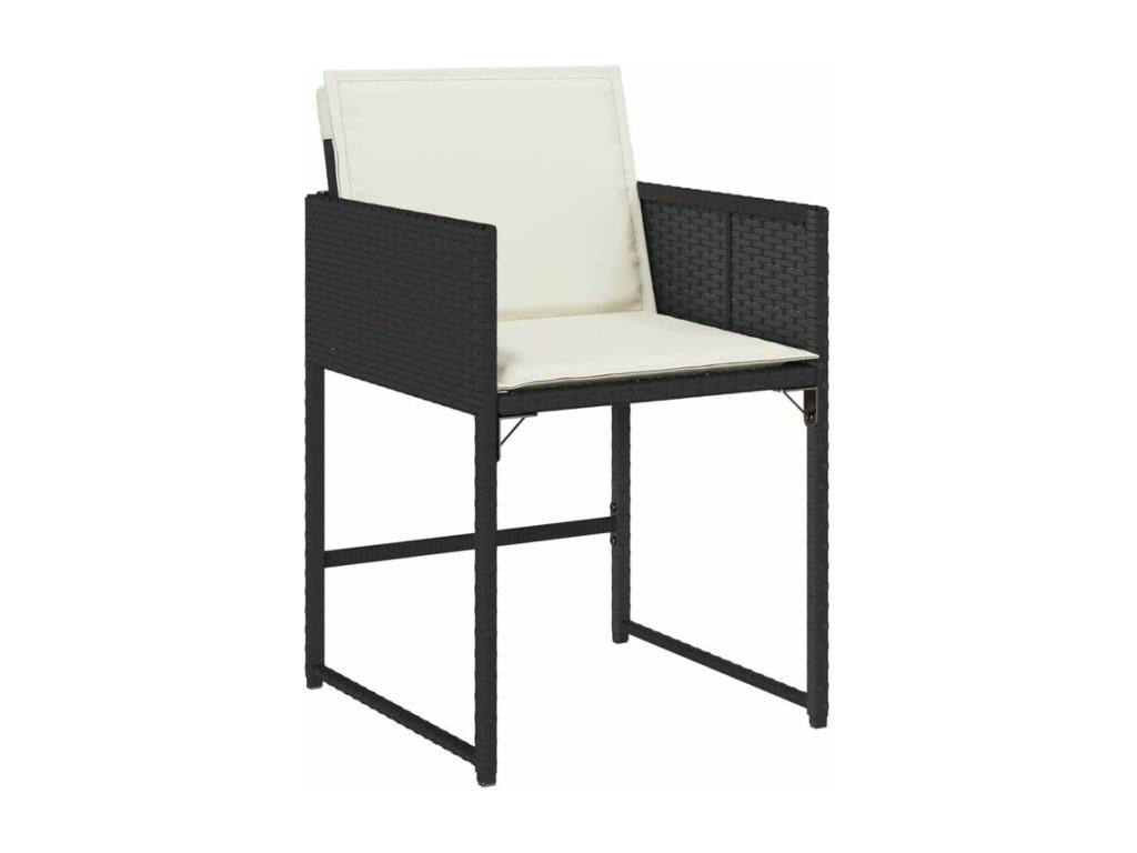 Ensemble à manger de jardin 9pcs coussins noir résine tressée