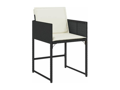 Ensemble à manger de jardin 9pcs coussins noir résine tressée