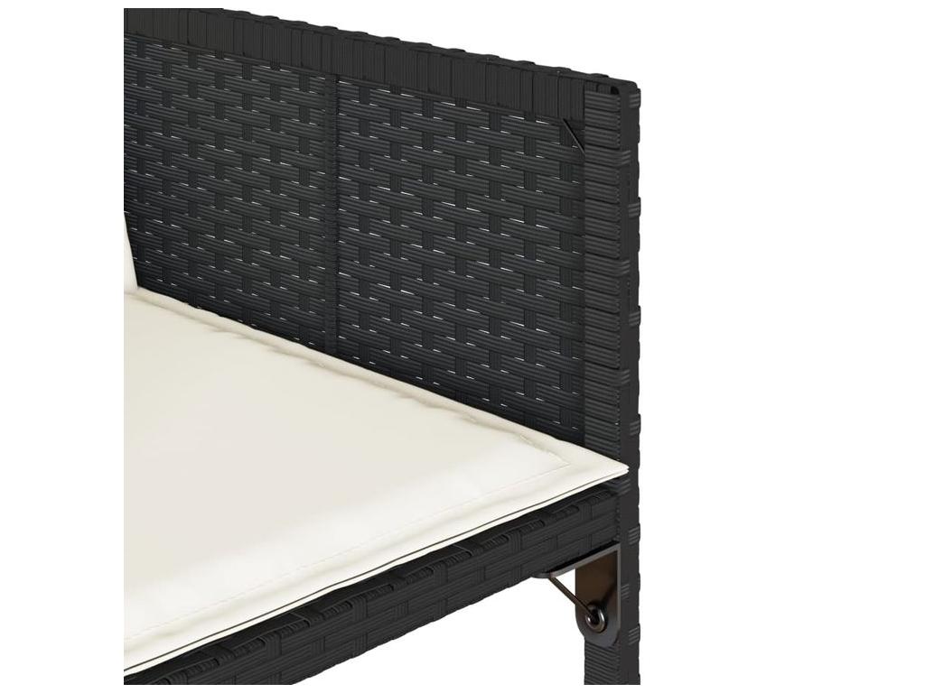 Ensemble à manger de jardin 9pcs coussins noir résine tressée