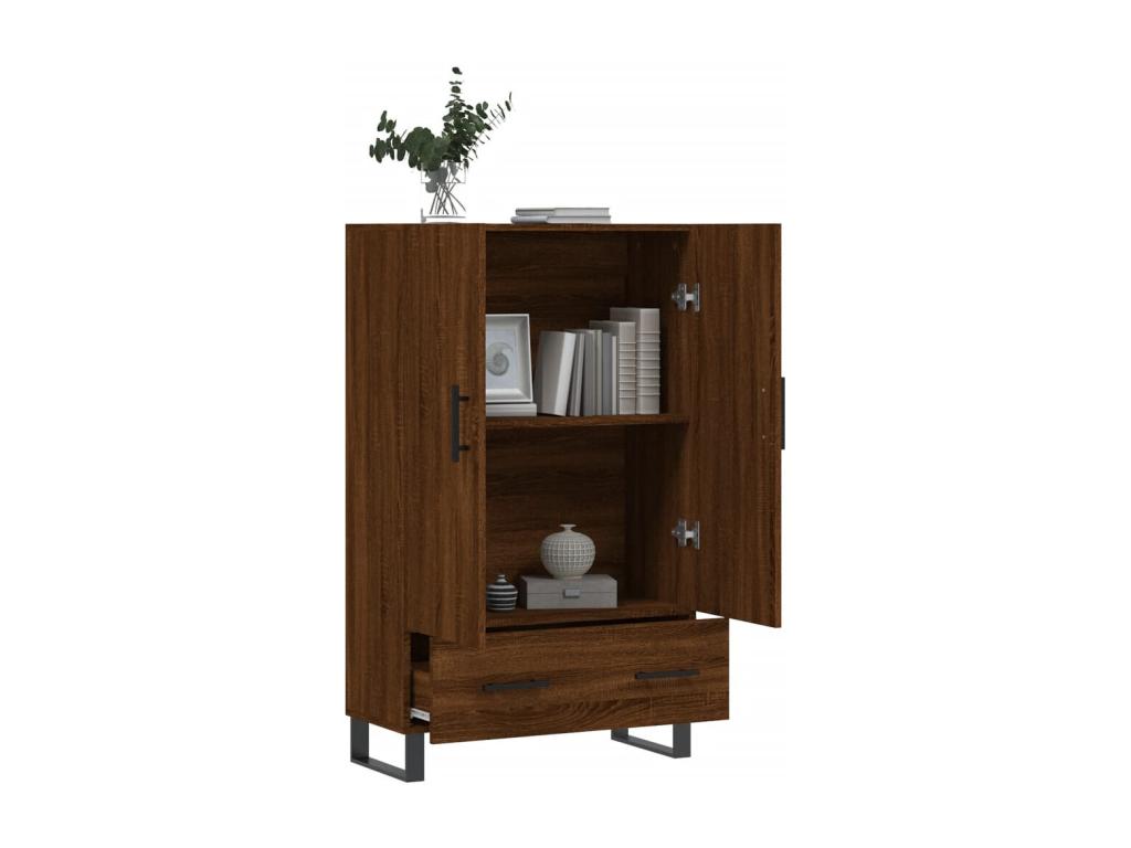 Buffet haut chêne marron 69.5x31x115 cm bois d'ingénierie VBNX10177