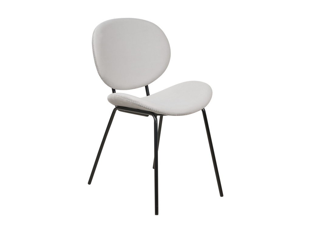 Lot de 2 chaises de salle à manger Meublori Velours Gris clair