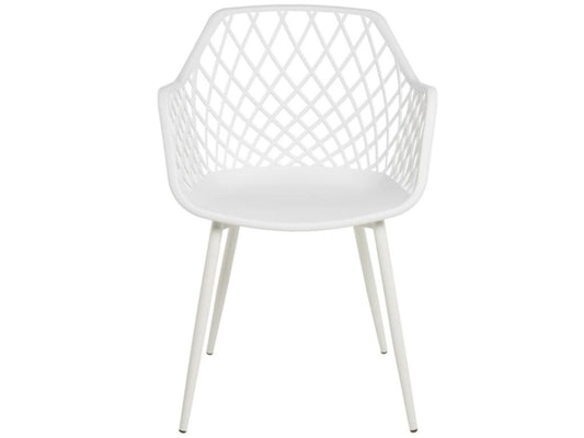 Chaise avec accoudoirs polypropylène Meublori-Couleur Blanc
