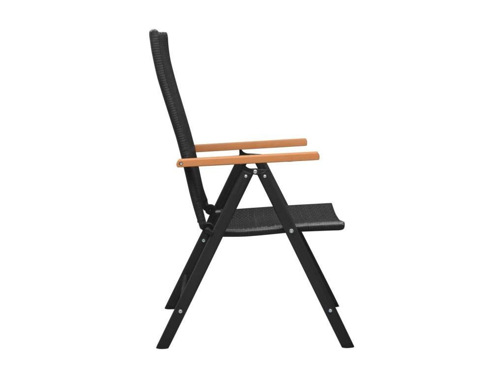 Chaises empilables de jardin 2 pièces Résine tressée Noir EEFV83614