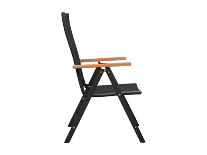 Chaises empilables de jardin 2 pièces Résine tressée Noir EEFV83614