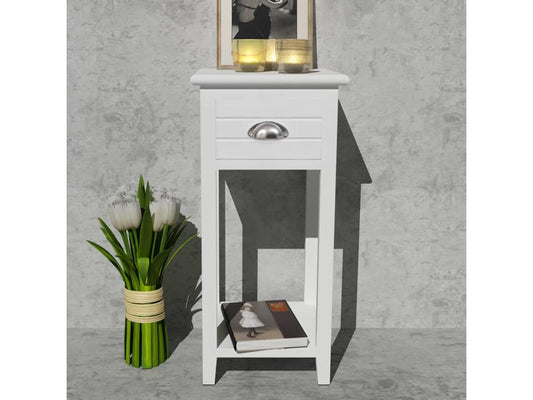 Laviecasa Premium - Table de chevet avec 1 tiroir Blanc DOKD01886