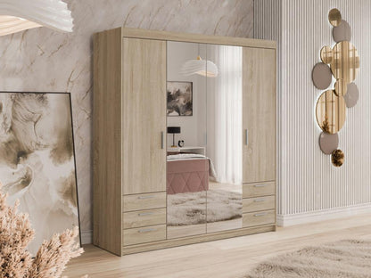 Armoire Meublori 115 Meublori chêne 191x177x53cm Portes d'armoire Avec des charnières