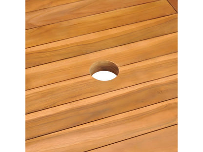 Meublori Premium - Table de jardin 150x90x75 cm Bois de teck massif