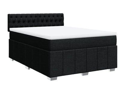 Sommier à Meublori de lit avec matelas Noir 140x200 cm Tissu