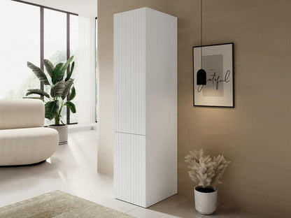Étagère Meublori 113 Fermé - Avec des portes MDF - Stratifié 199x45x56cm Blanc