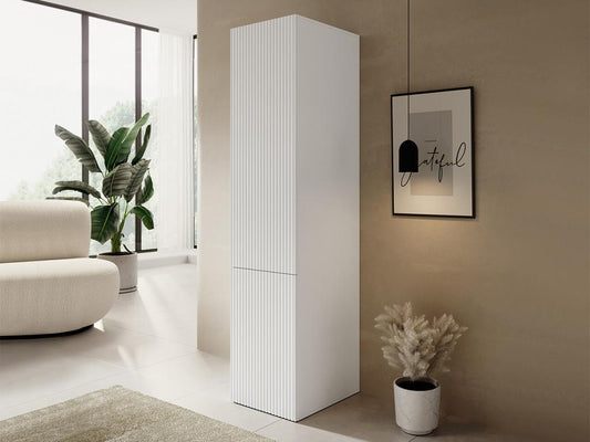 Étagère Meublori 113 Fermé - Avec des portes MDF - Stratifié 199x45x56cm Blanc