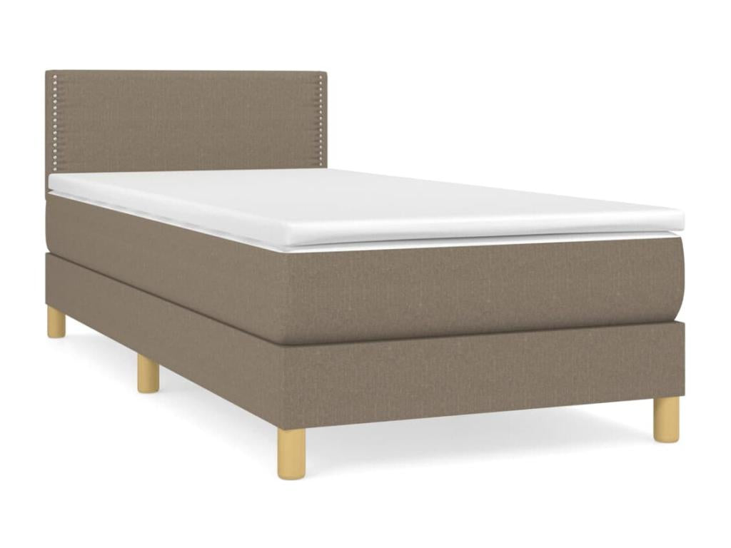 Lit à sommier tapissier avec matelas Meublori 90x200 cm Tissu