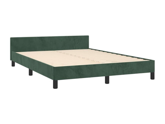 Cadre de lit avec tête de lit Vert foncé 140x190 cm Velours GBAL37377