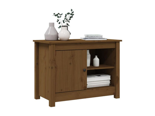 Meuble TV Marron miel 70x36.5x52 cm Bois de pin massif