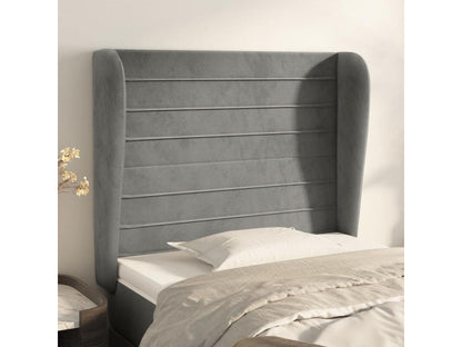 Tête de lit avec oreilles Gris clair 93x23x118/128 cm Velours LGDQ76802