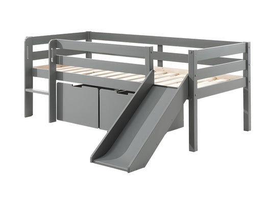 Pack - Lit Enfant Surélevé / 2 Tiroirs Meublori 90x200cm Blanc