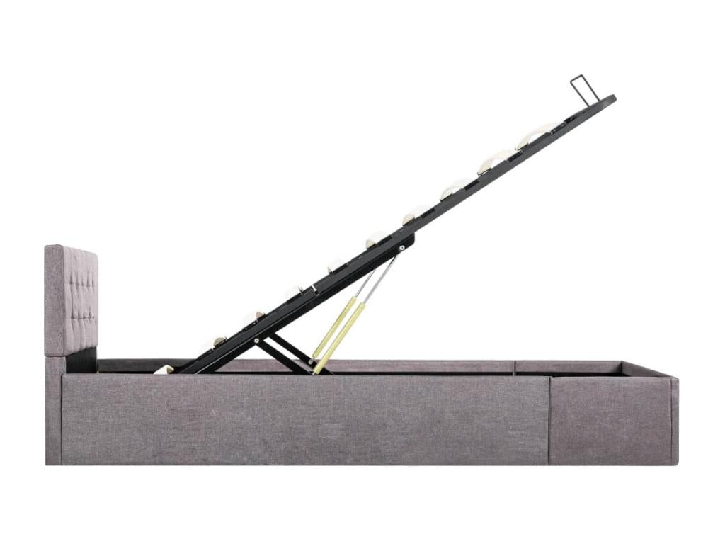 Cadre de lit à stockage hydraulique Meublori Tissu 100x200 cm