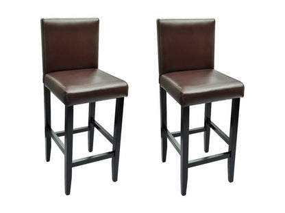 Tabourets de bar lot de 2 marron foncé similicuir