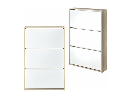 Shoe storage cabinet, beige wood effect, 63x17x102.5 cm, 03 0002842