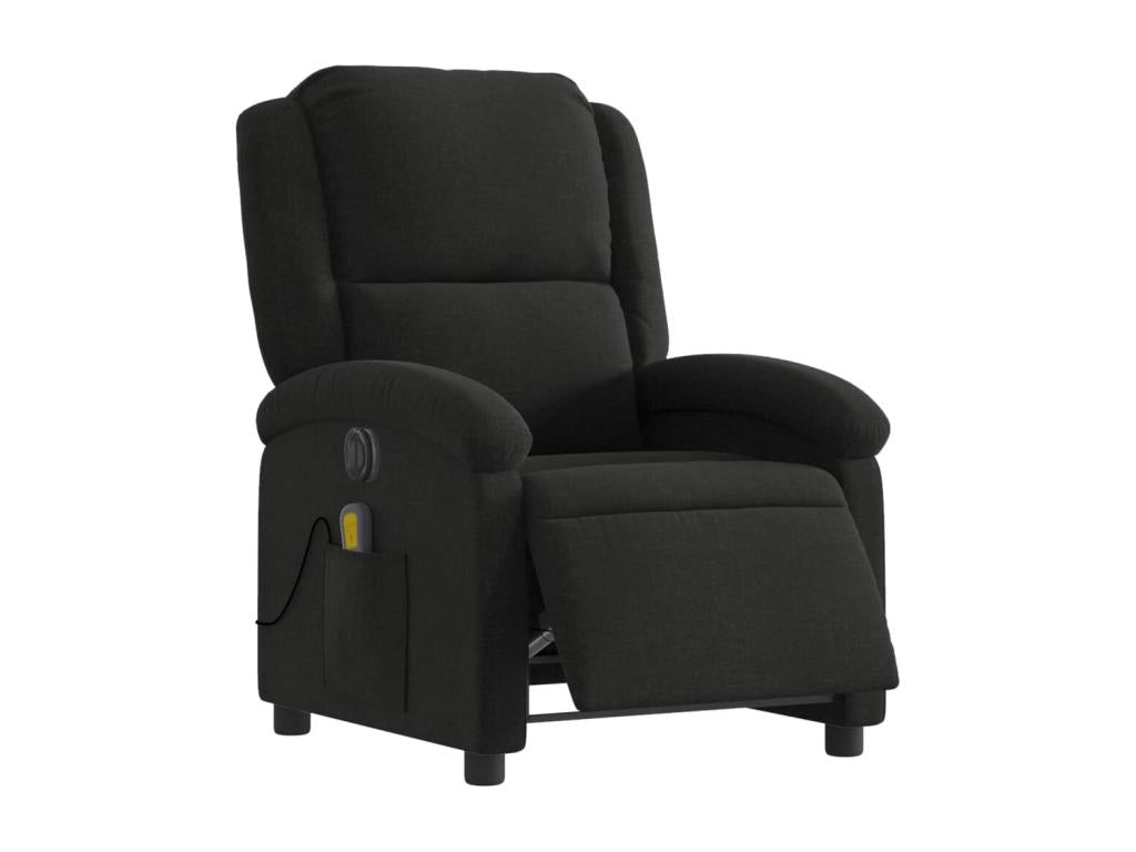 Fauteuil massant inclinable électrique Noir Tissu