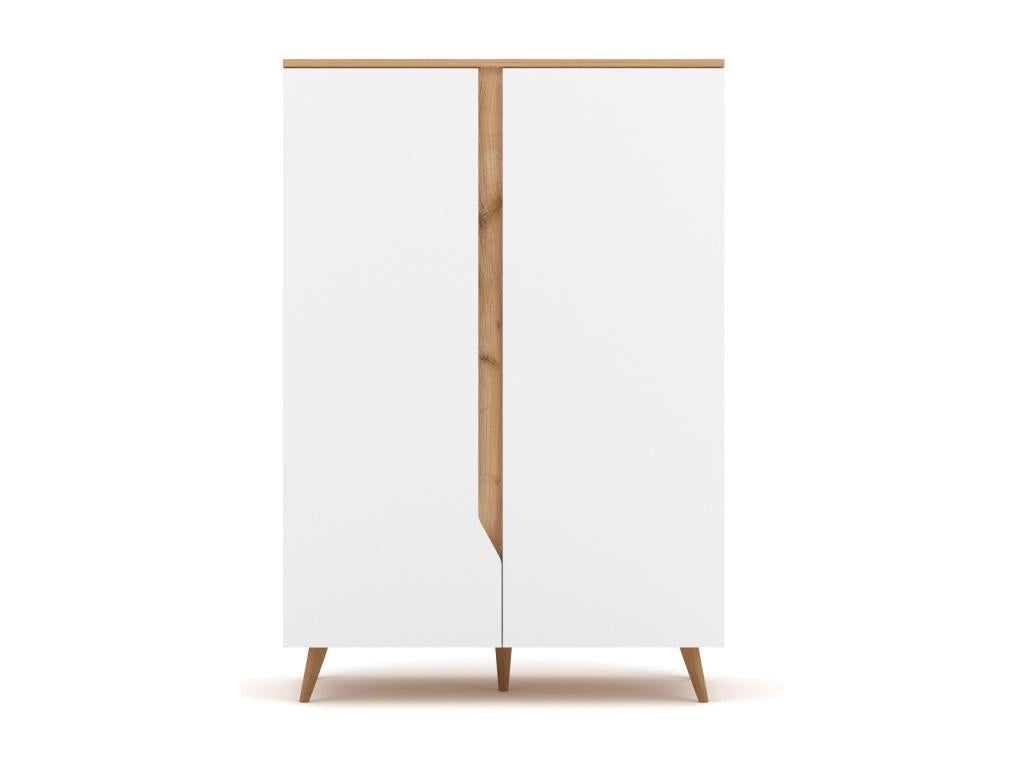 Armoire de rangement bois naturel et blanc mat Dulce 90cm