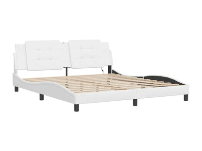 Cadre de lit avec Meublorières LED noir 180x200 cm similicuir