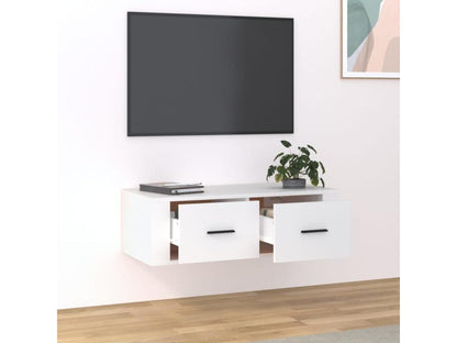 Meuble TV suspendu Blanc 80x36x25 cm Bois d'ingénierie
