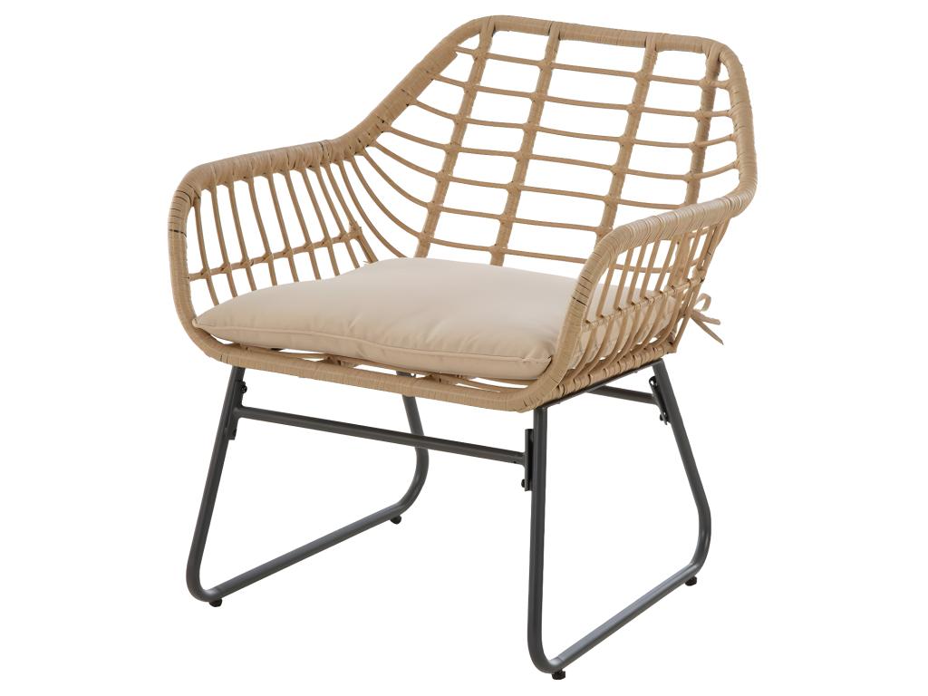 Salon de jardin en résine tressée Laviecasa Sésame avec table basse rectangulaire - 4 places - Laviecasa LZZA32931