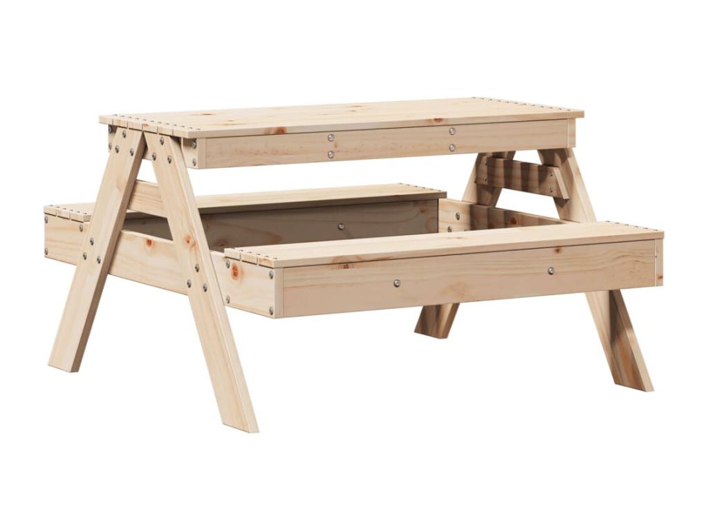 Table de pique-nique pour enfants 88x97x52cm bois massif de pin