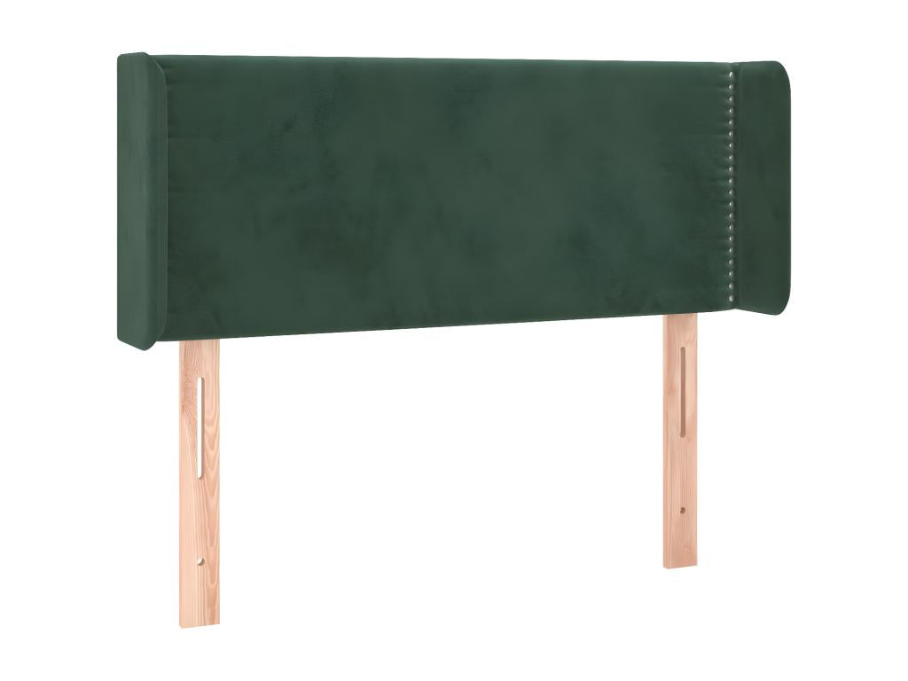 Tête de lit avec oreilles Vert foncé 83x16x78/88 cm Velours