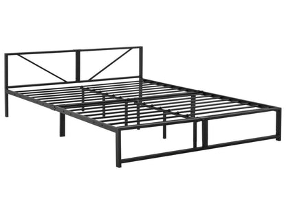 Cadre de Lit Double Meublori en Métal 180x200 cm Noir Meublori