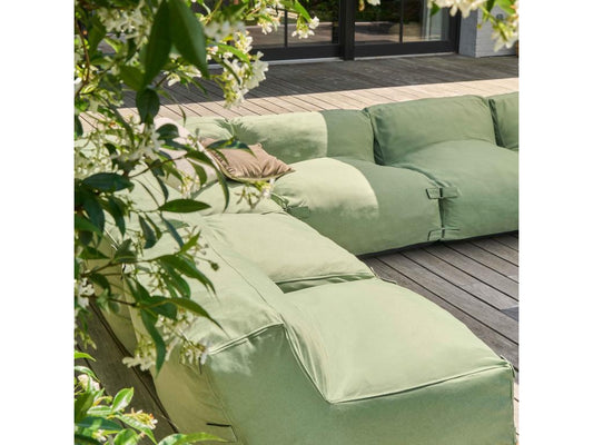 Canapé d'angle modulable 8 places vert Meublori