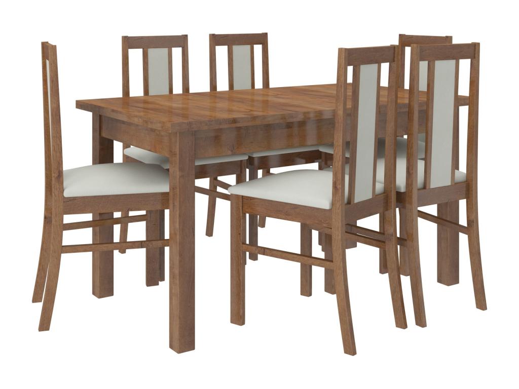 Chaise bois marron et tissu tissu Meublori-Tissu 27101