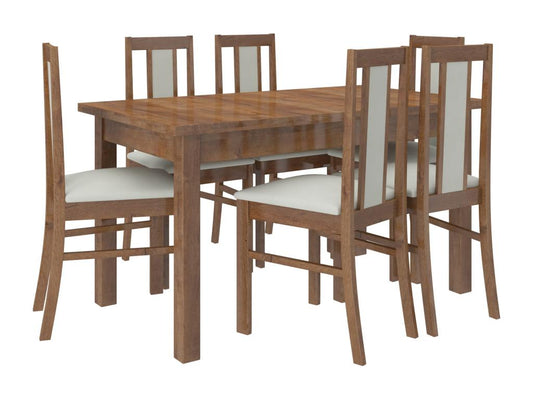 Chaise bois marron et tissu tissu Meublori-Tissu 27101