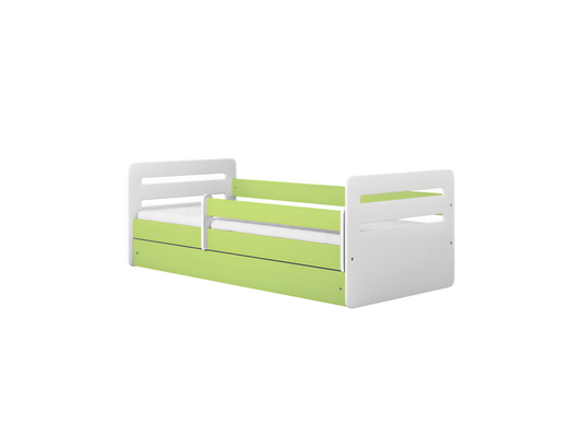 Lit Meublori vert avec tiroir sans matelas 180/80