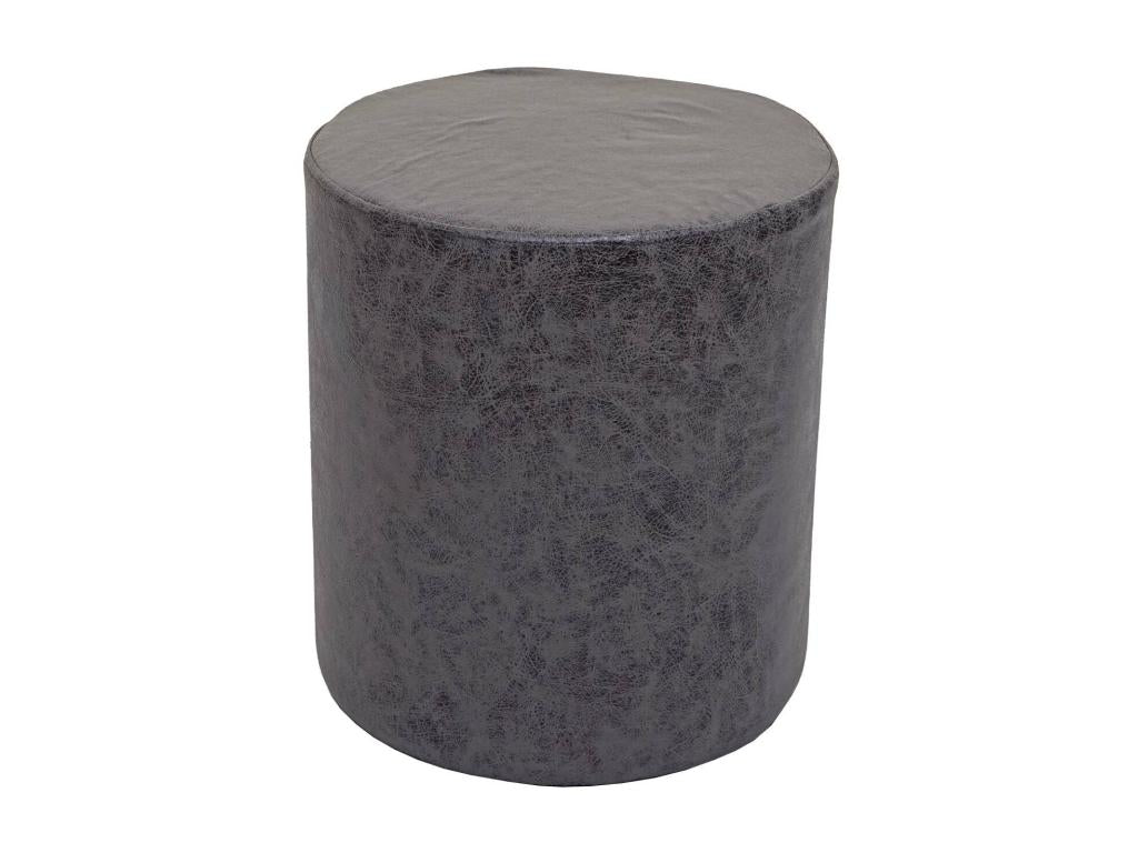 Lot de 2 poufs et table d'appoint Meublori-K48 - table basse table tabouret - certifié Meublori MDF métal similicuir - noir