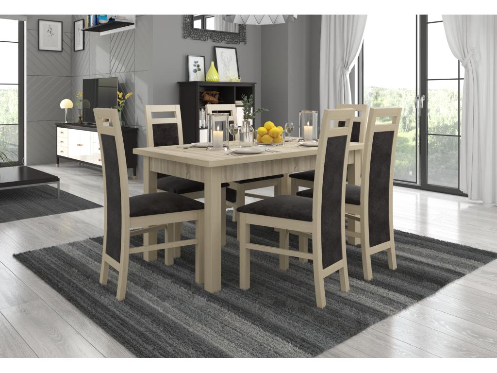 Chaise bois clair Meublori et tissu tissu Meublori-Tissu 27120